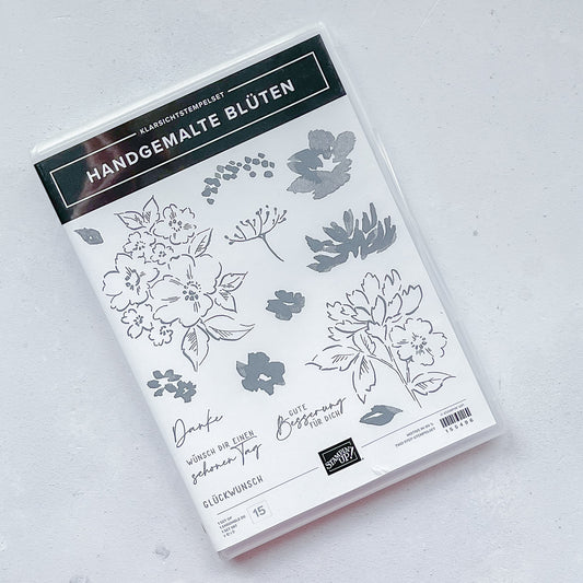 Stempelset Handgemalte Blüten, Klarsicht (2. Wahl!)